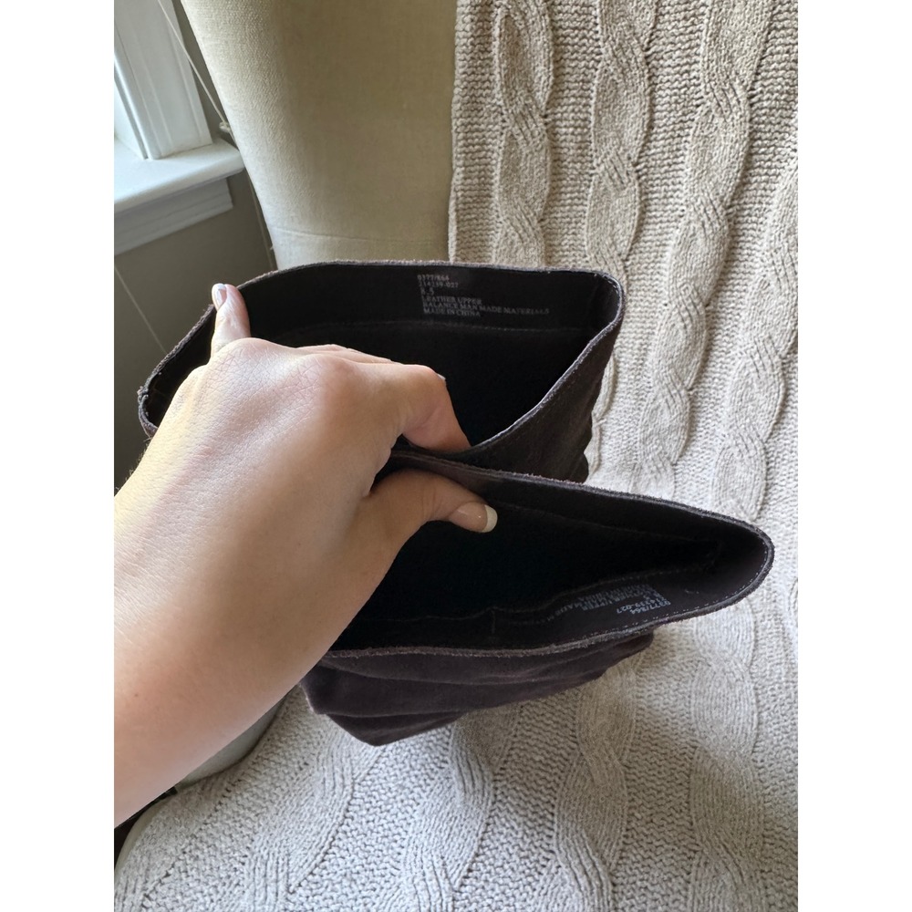 Brown Suede Tall Slouchy Block Heel Platform Boots Size 8.5 0377/864 - Picture 5 of 6